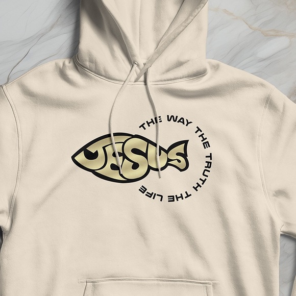 Men’s Hoodie Jesus Christ Christian Bible Verse Sweatshirt - Picture 2 of 3